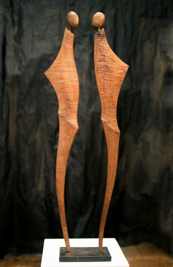 Dřevěná soška Afričanky - mahagon 65 cm