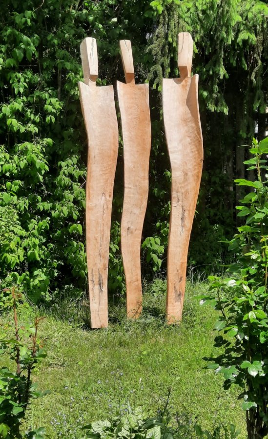 Pěvci - dřevěná socha do zahrady - dub 220 cm