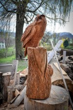 Výr velký - dřevořezba 120 cm